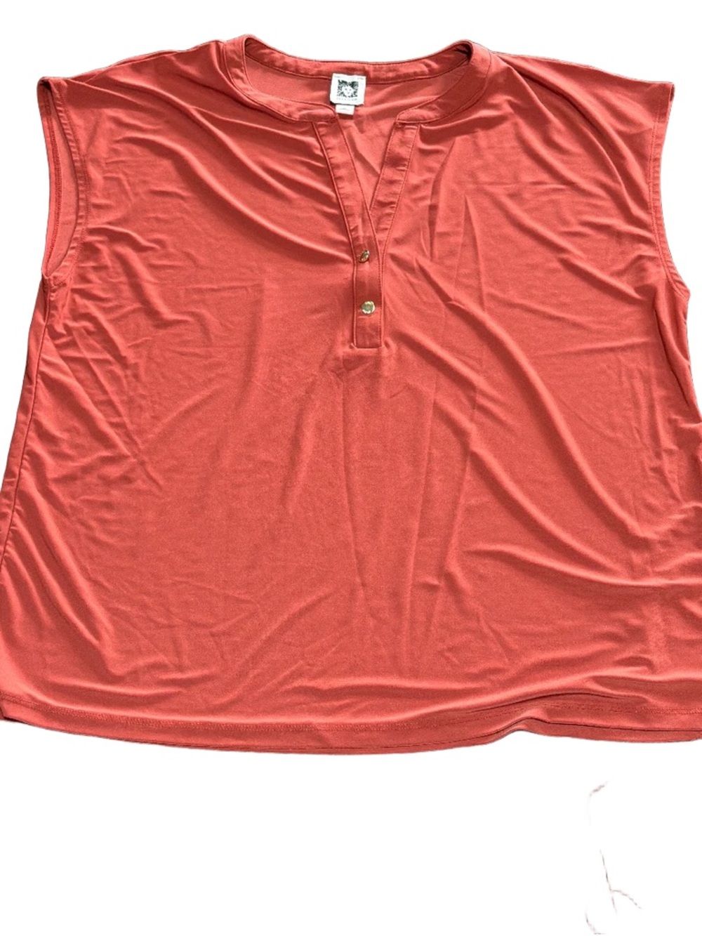 Anne Klein Coral Sleeveless Blouse XL Lightweight Casual Top
